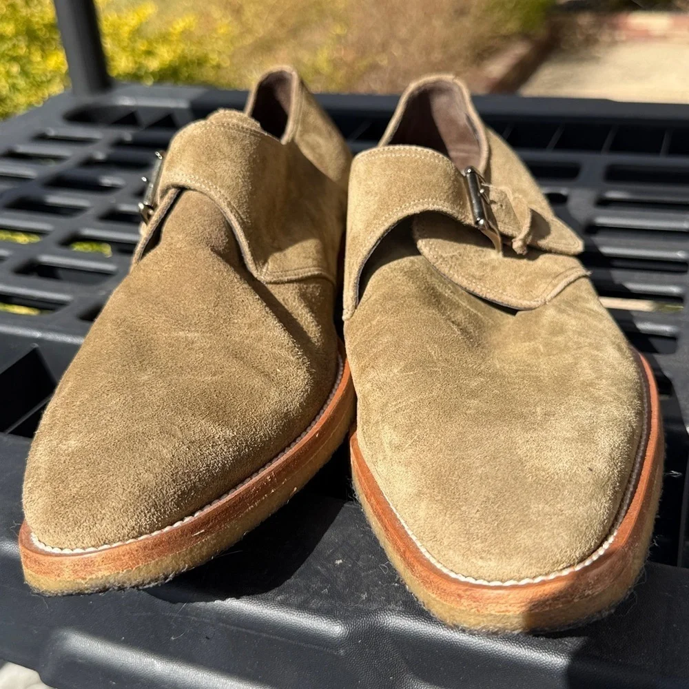 ▶️ To Boot New York ◀️ Bower Mid Brown Suede Monkstrap MSRP $450